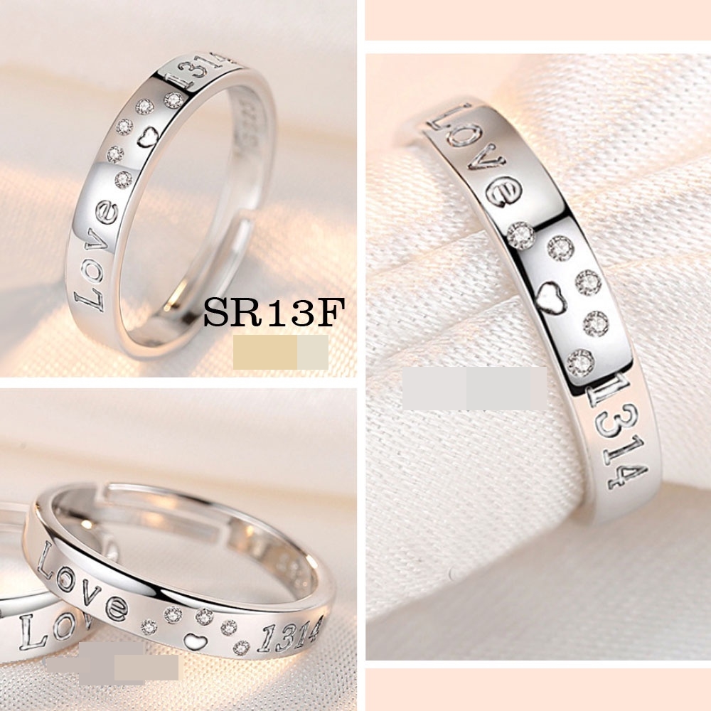 Love Forever Premium Adjustable Zircon Women Silver Rings Cincin