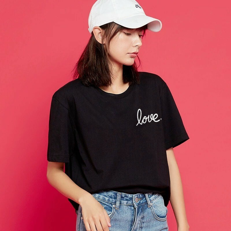 LOVE WORDING UNISEX Printed Graphic Short Sleeves T-Shirt