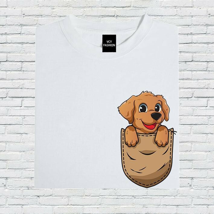 LOVELY FAKE POCKET ANIMALS Printed Graphic Short Sleeves T-Shirt