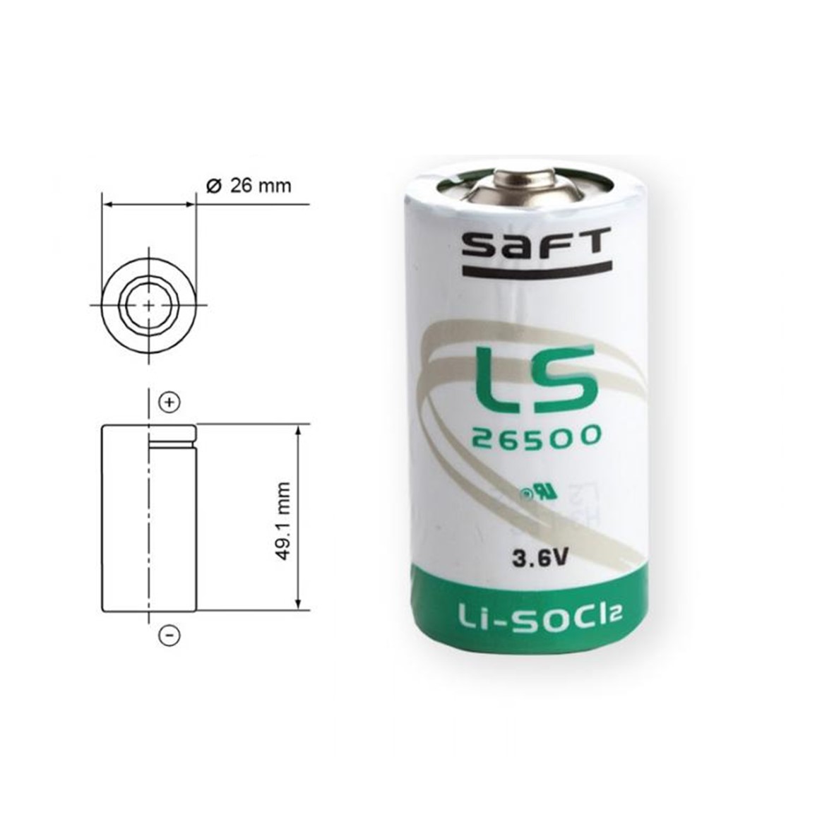 LS26500 3.6V Size C PLC ER26500 26500 Lithium Battery