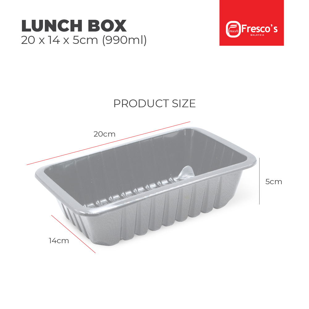 Lunch Box | Disposable Lunch Box | 20 x 14 x 5cm [LQ1812(50)]