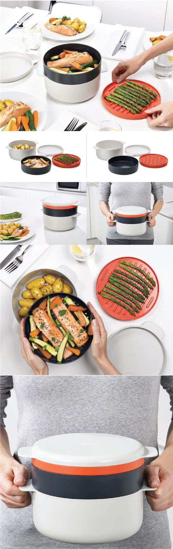 M Cuisine Microwave 4 Piece Stackable End 3 7 2019 15 Pm M Cuisine Microwave 4 Piece Stackable Cooking Set Pot Steamer Griddle