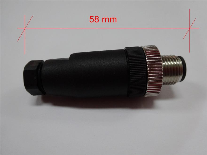 M12 Straight Male Connector, 8 Pins (M12S8P)