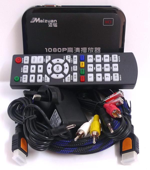 M3 1080p Full HD USB HDD Media Player HDMI VGA MKV MP4 RMVB AVI WMV