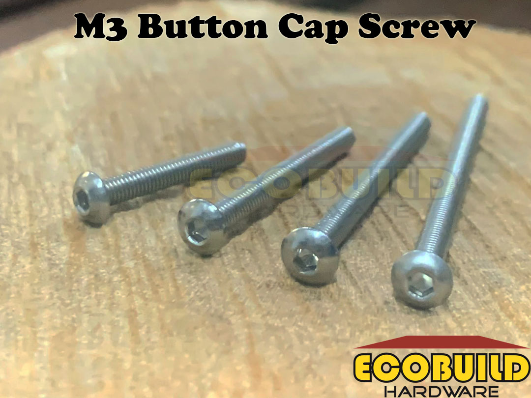 M3 Button Cap Screw Stainless Steel 20mm/30mm/40mm/50mm