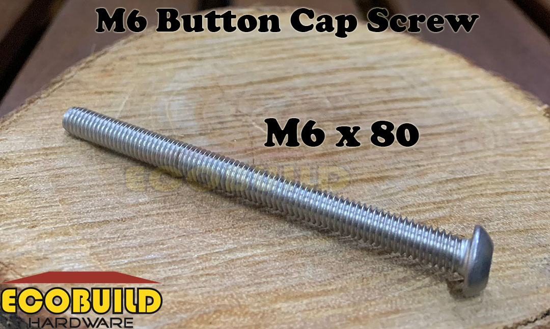 M6 Button Cap Screw Stainless Steel 20mm/30mm/40mm/50mm/60mm/70mm/80mm