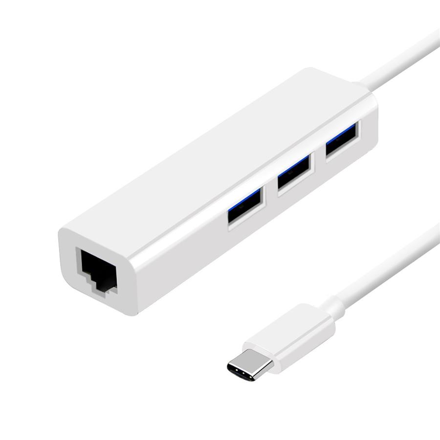 MacBook 12' USB 3.1 Type C to 3-port USB 3.0 Hub with Ethernet Adapter