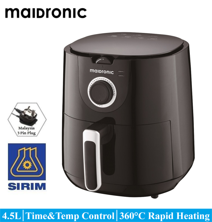 Maidronic 4.5L Rapid Air Fryer Oil Free Non-Stick Teflon 60min Timer
