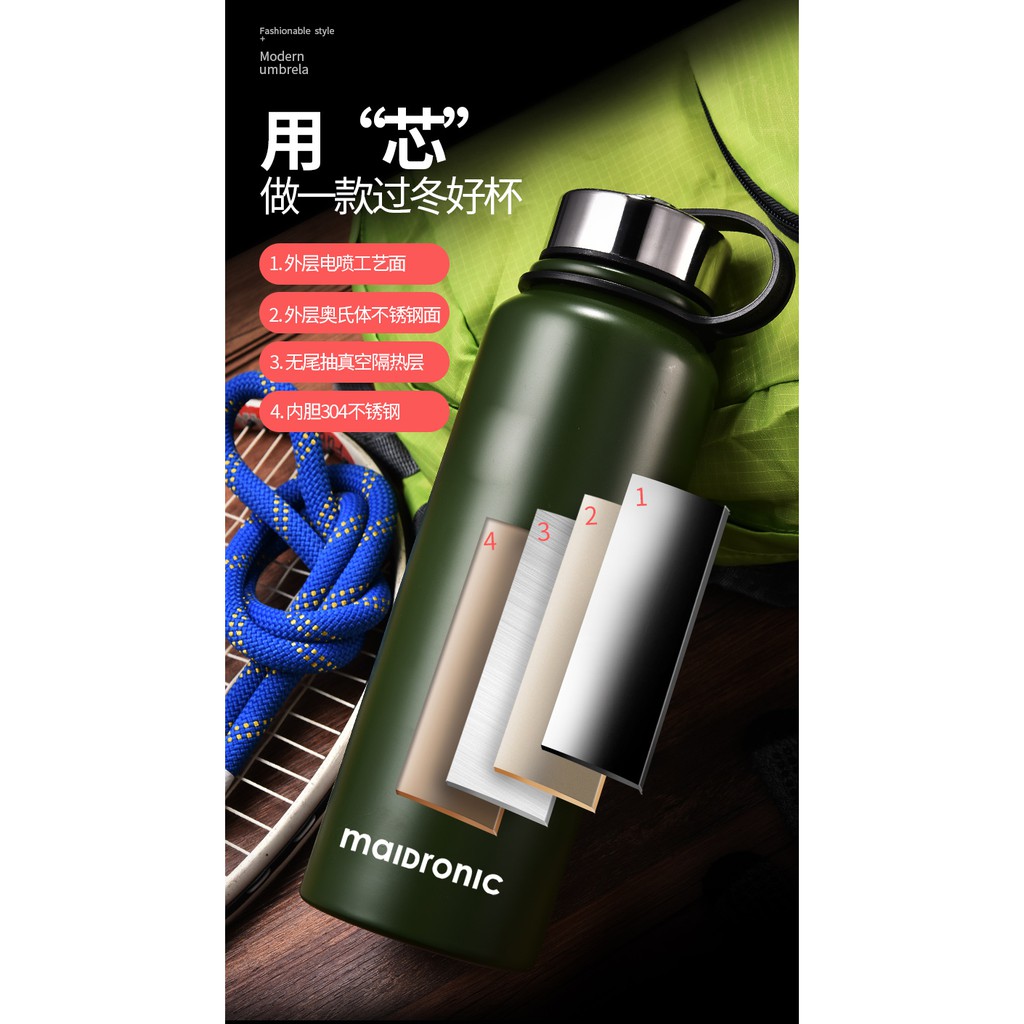 Maidronic SUS304 Stainless Steel Vacuum Thermal Flask Keep Hot 15 Hours