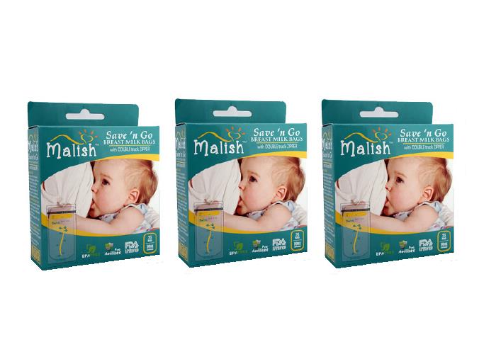 Malish - Save ''n Go Breast Milk Bags (25bags) (12oz/350ml) *3 box*