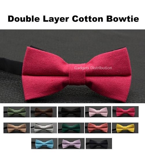 Man Men 2 Layer Double Layer Cotton Bowtie Bow Tie Ties 2520.1