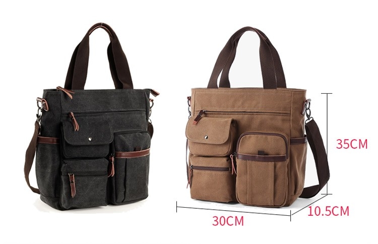 Man Three Ways Carrying Design Shoulder Stylish Sling Tote Canvas Bag