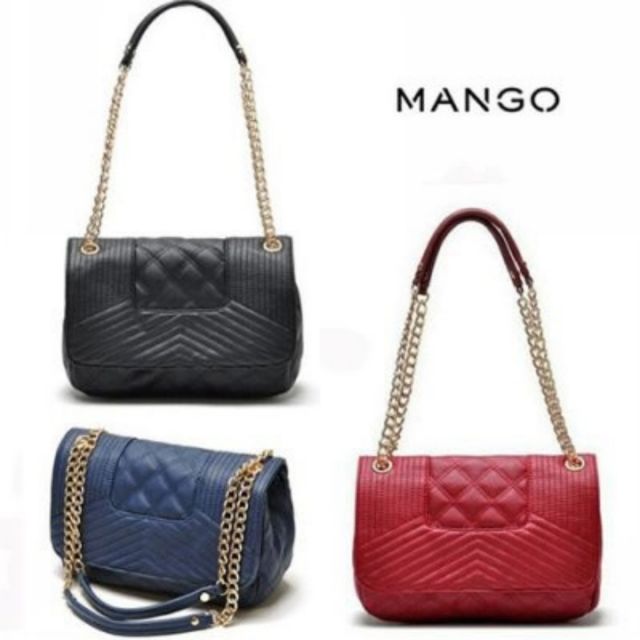 Mango Bag MNG Elegant Quilted Chain Sling Handbag