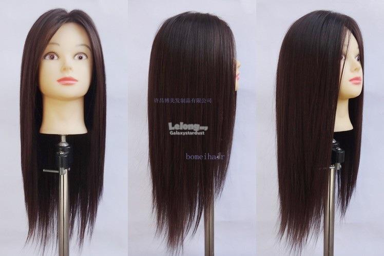 Mannequin Training Practice Head,Synthetic Blend,100% Human Hair
