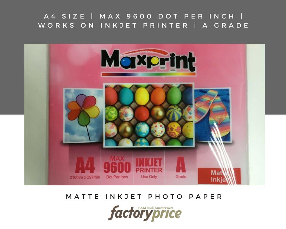 Matte Inkjet Photo Paper A4 110g 100 (end 4/8/2019 11:15 PM)