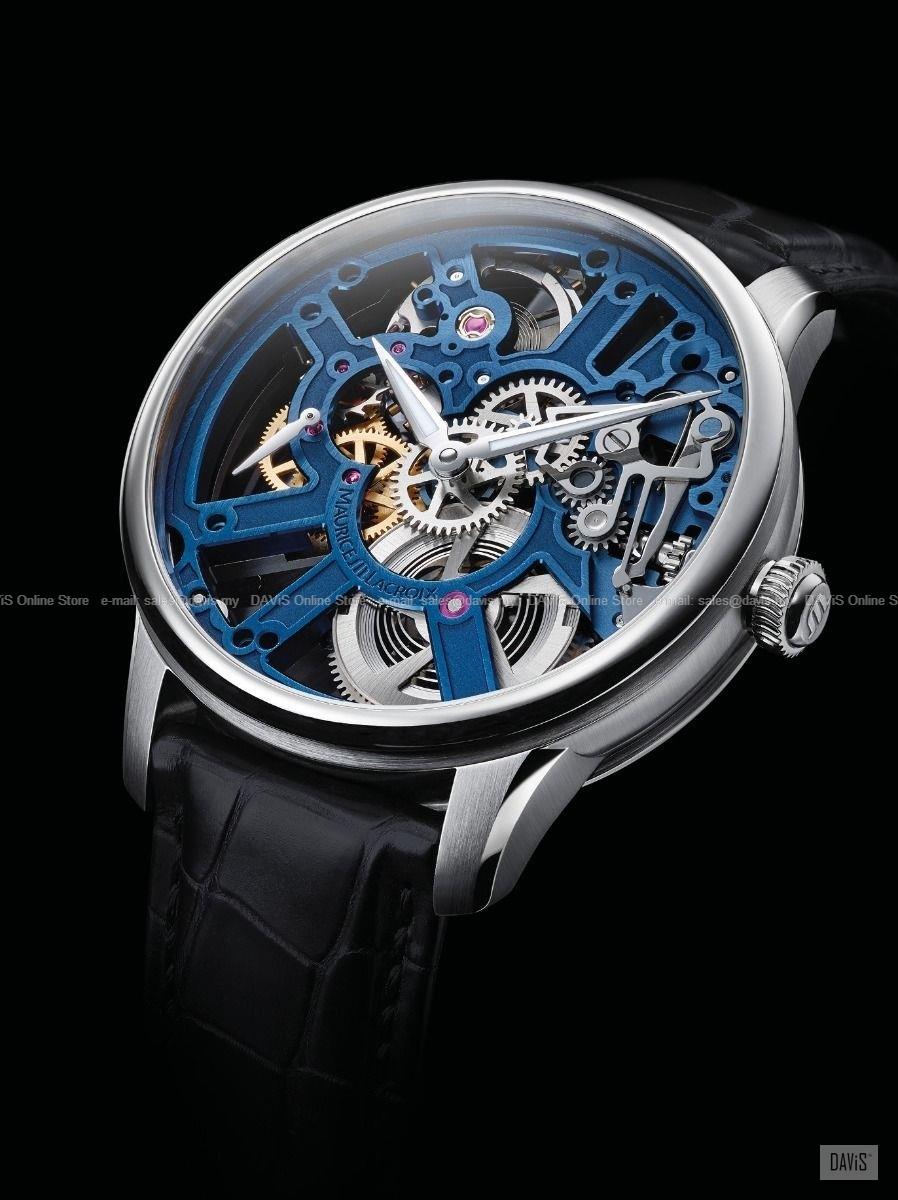 MAURICE LACROIX MP7228-SS001-004-1 Masterpiece Skeleton Leather Blue