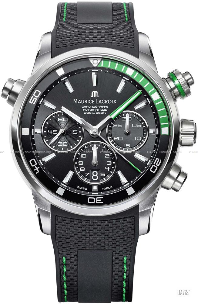 MAURICE LACROIX PT6018-SS001-331 Pontos S Rubber Leather Black Green
