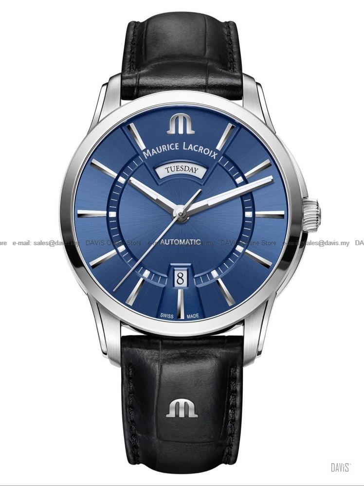 MAURICE LACROIX PT6358-SS001-430-1 Pontos Day Date 41mm Leather Blue