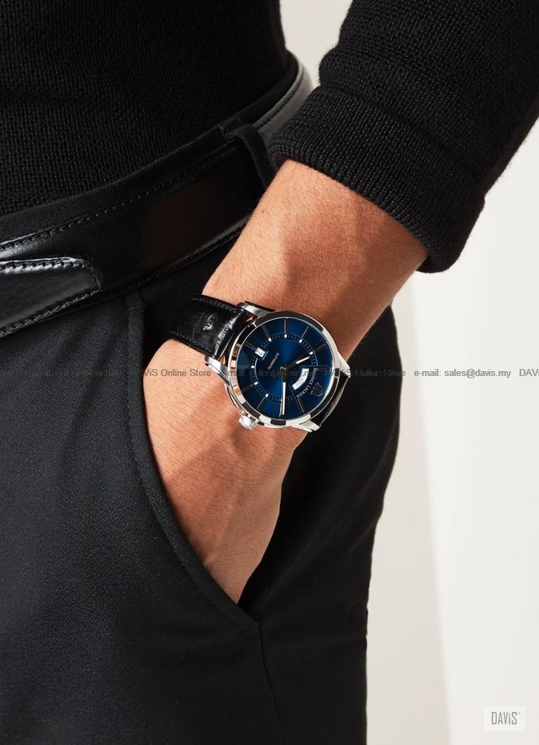 MAURICE LACROIX PT6358-SS001-430-1 Pontos Day Date 41mm Leather Blue