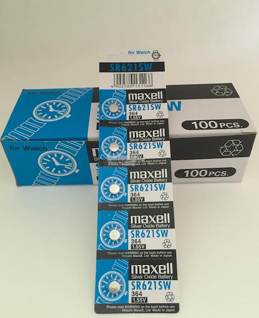 Maxell SR621SW (364) 1.55V Silver Oxide Battery - A Pack of 5 Pieces