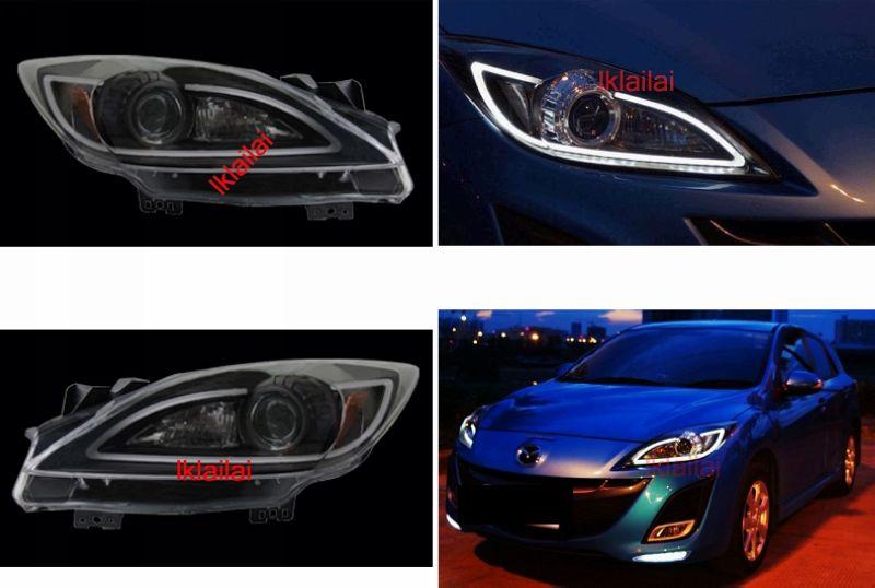 Mazda 3 '10 Projector Cool Starline DRL R8 Head Lamp Black/Chrome Hous