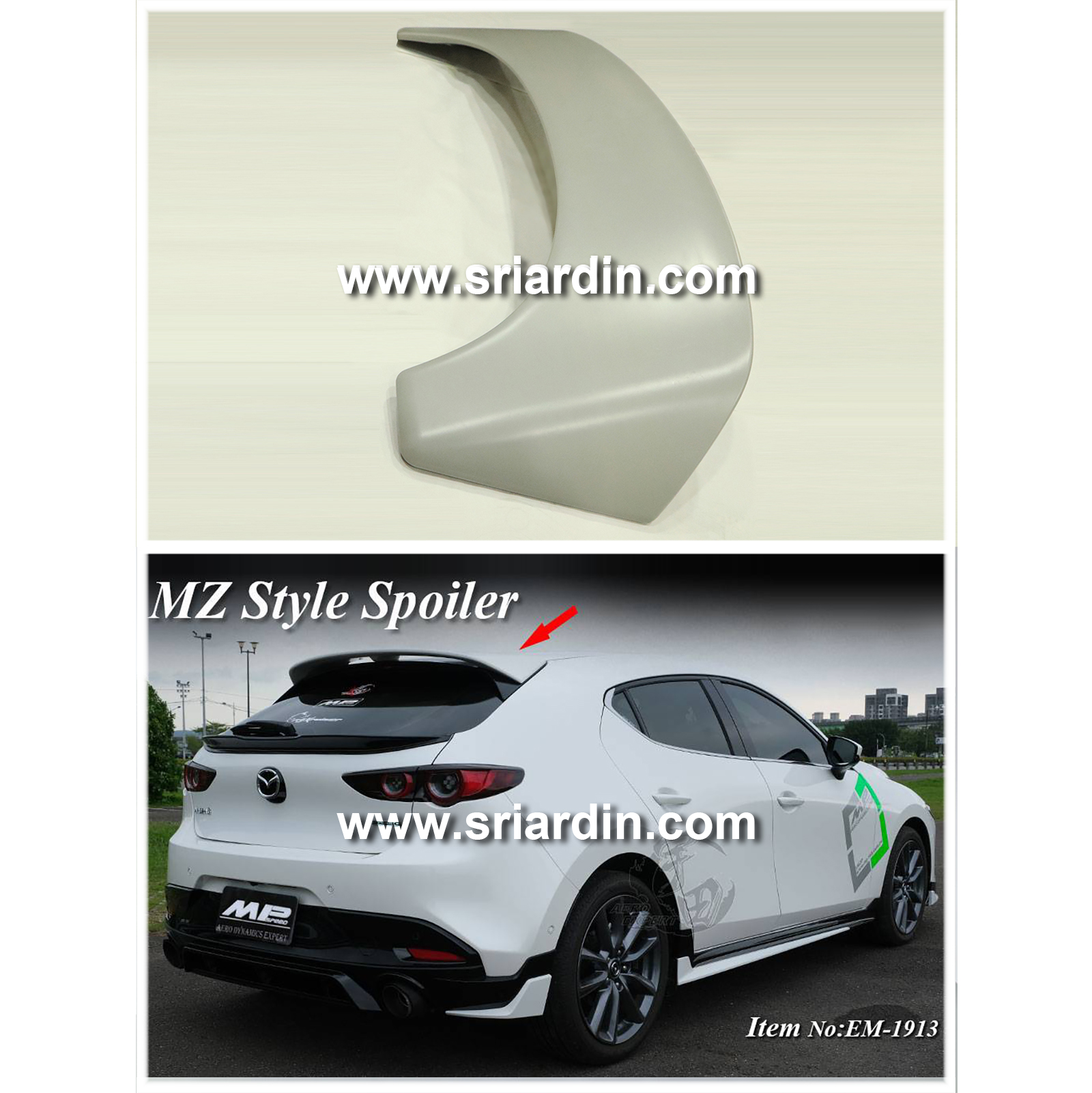 Mazda 3 BP Hatchback &#39;19 - &#39;22 MZ Style Spoiler