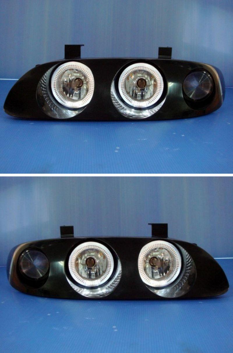 MAZDA MX6 '93-'97 Crystal CCFL Ring Head Lamp Black