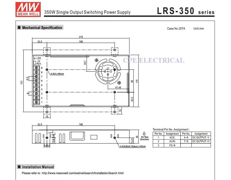 Meanwell Mean Well LRS-350 350W 12V (end 12/9/2020 12:15 AM)