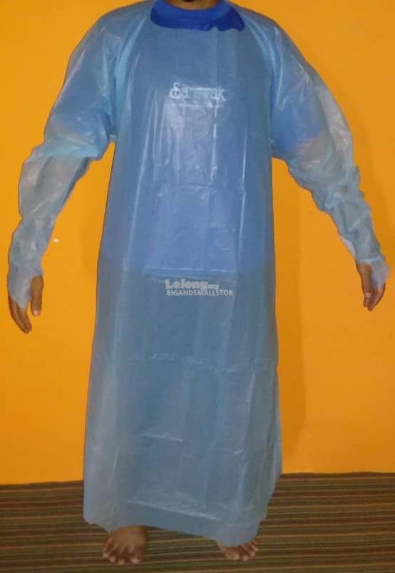 Medical Disposable CPE Plas Isolation Gown Blue Waterproof Covid-19 ZZ