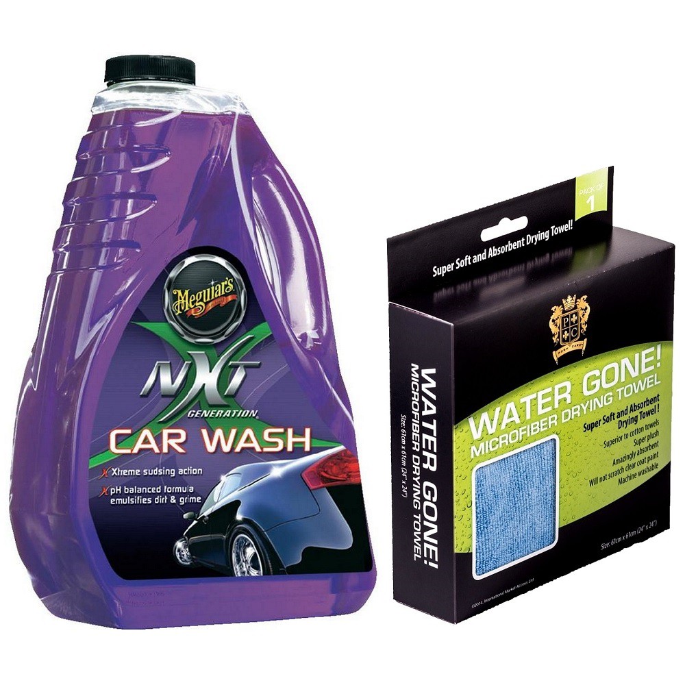 Meguiar's NXT Generation Car Wash Posh Care Water Gone Drying Towel COMBO