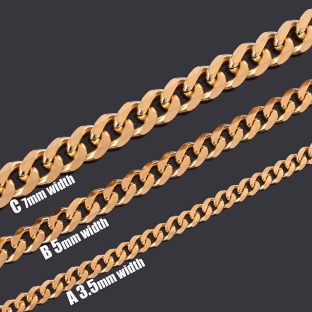 MEN 18k Real Gold Plated Heavy Long Lasting 3.5/5/7mm MIAMI CUBAN LINK CHAIN