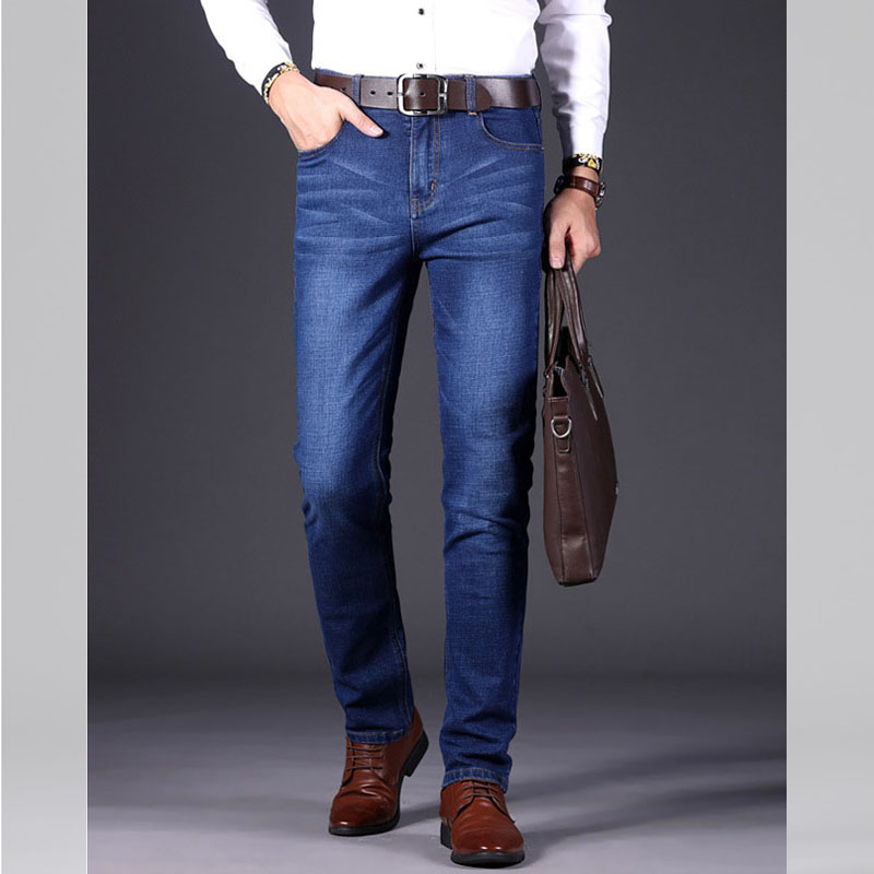 Men Classic Elastic Jeans Jeans Seluar Denim Lelaki Slim Fit