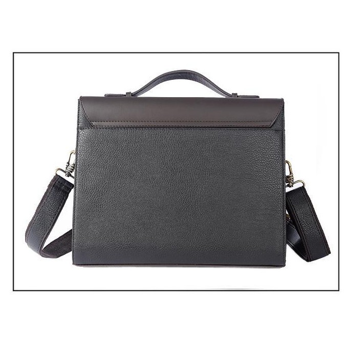 Men Genuine Leather Blocking Secure Briefcase Bag