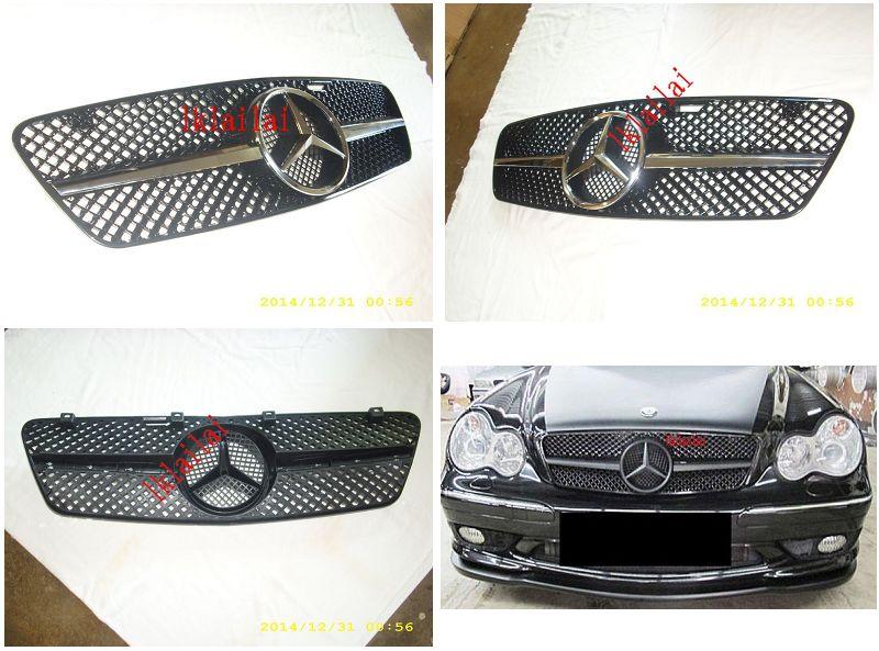Mercedes Benz W203 AMG C63 Style Front Grille [Chrome/Black-Chrome] 