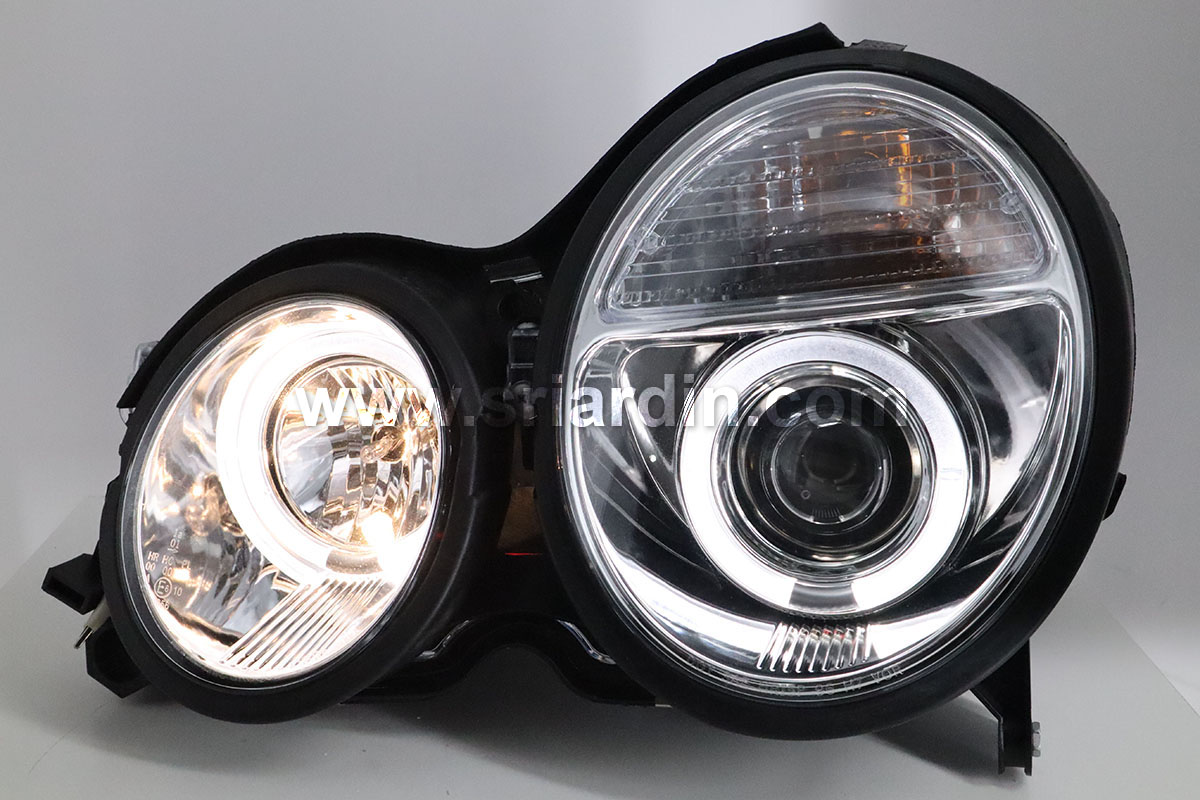 Mercedes E-Class W210 Projector Head Lamp with Ring ( Bentley Style )