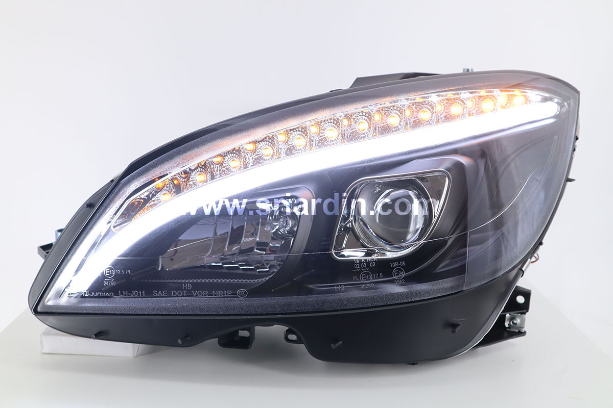 Mercedes W204 07-11 Projector Head Lamp with Bar (W205 Style)