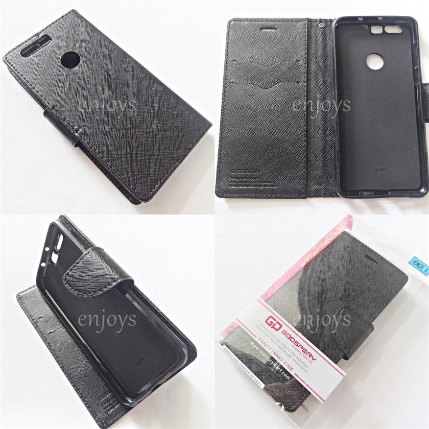 MERCURY Fancy Diary Book Case Flip Cover Huawei Honor 8 (5.2) ~BLACK