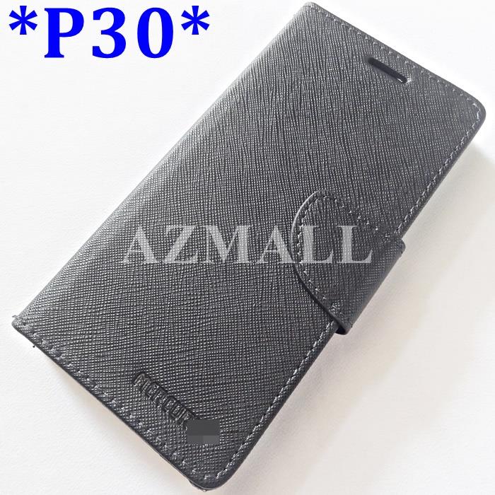 MERCURY Fancy Diary Book Case Flip Cover Huawei P30 (6.1") ~BLACK