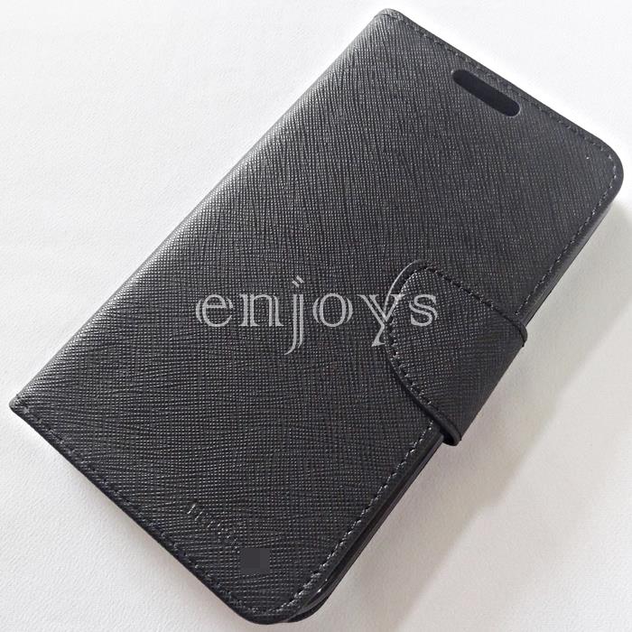 MERCURY Fancy Diary Book Case Samsung Galaxy Note 2 N7100 ~ALL BLACK