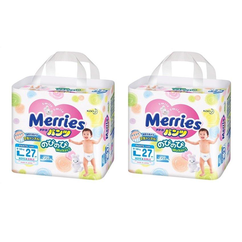 Merries Diaper Pants L 27pcs 2packs