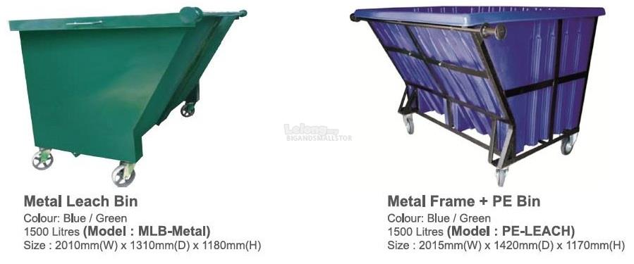 Metal Leach Bin MLP-Metal 1500L & Metal Frame+PE Bin PE-Leach 1500L ZZ