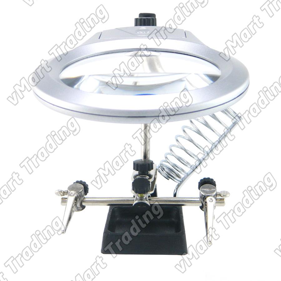 MG16129-A Helping Hand Magnifier with LED and Soldering Iron Holder