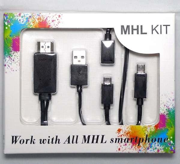 MHL Cable Adapter Samsung HTC microUSB to HDMI TV micro USB