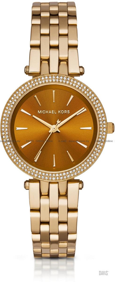 MICHAEL KORS MK3408 Darci Classic Glitz SS Bracelet Amber Gold