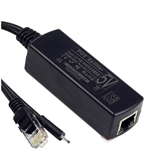 Micro USB Active PoE Splitter Power Over Ethernet for Raspberry Pi