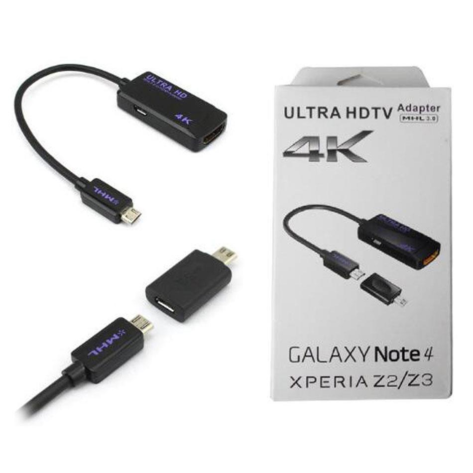 Micro USB MHL 3.0 to HDMI Adapter 4K Samsung Note 3 4 Sony Z3 Cable