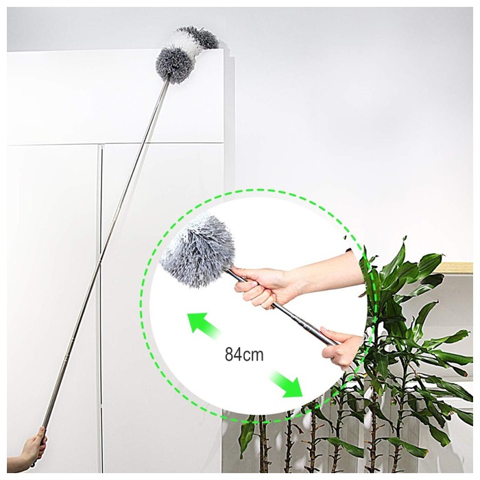 Microfiber Duster with Extension Pole, 84cm Extendable Duster with Bendable He