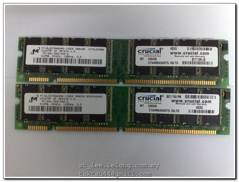 Micron 2x512MB PC133 Sdram | Memory Upgrade  *Free shipping