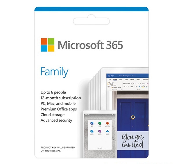 MICROSOFT OFFICE 365 HOME FAMILY 6-USER ESD (6GQ-01403) 15-MONTHS