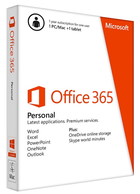 MICROSOFT OFFICE 365 PERSONAL ENGLISH MEDIALESS (QQ2-00807) 1 YEAR